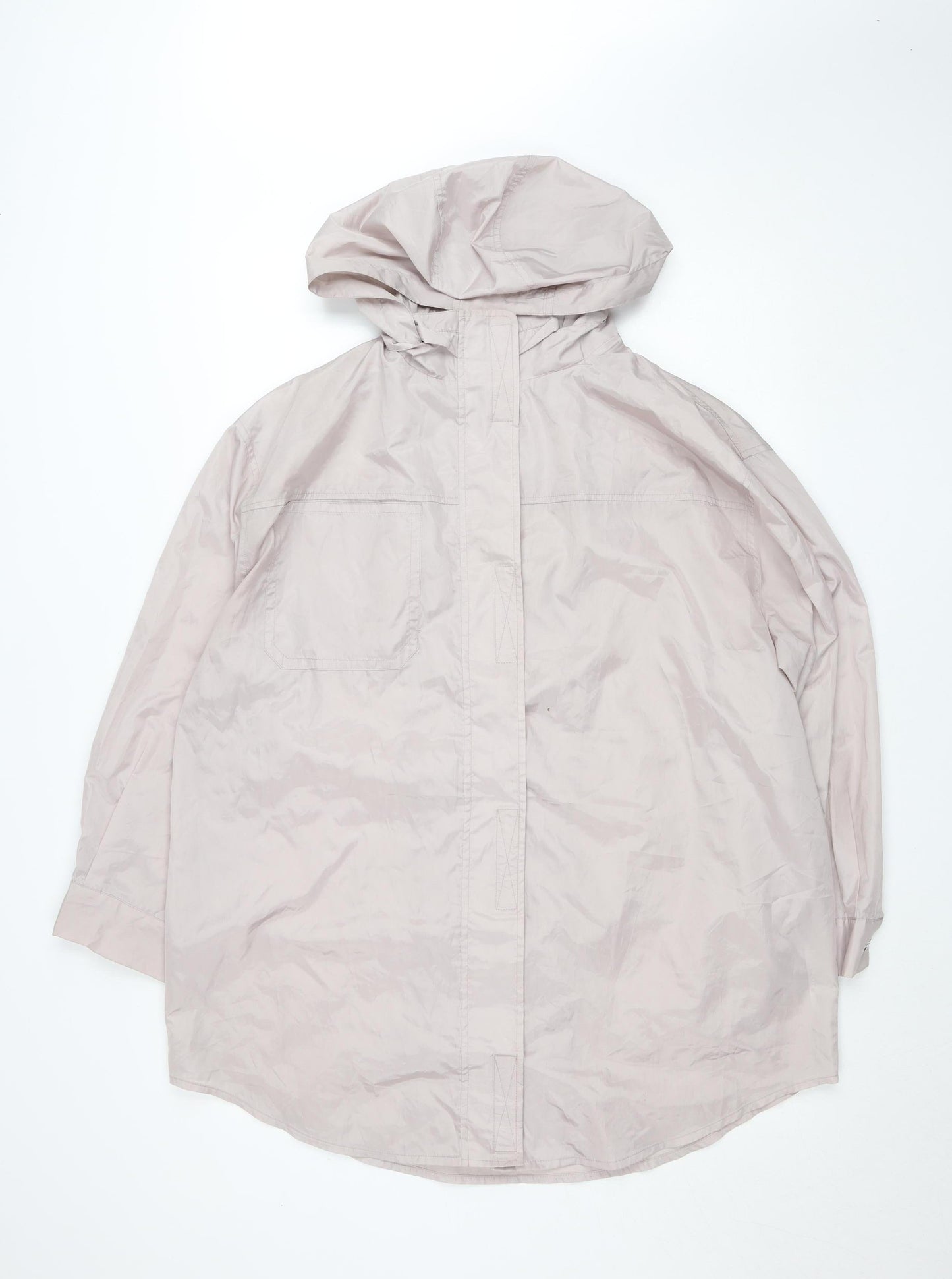 ASOS Design Womens Beige Lightweight Hooded Windbreaker Jacket Size 10