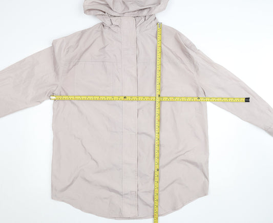 ASOS Design Womens Beige Lightweight Hooded Windbreaker Jacket Size 10