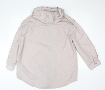 ASOS Design Womens Beige Lightweight Hooded Windbreaker Jacket Size 10