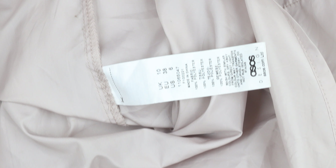 ASOS Design Womens Beige Lightweight Hooded Windbreaker Jacket Size 10