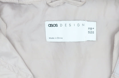 ASOS Design Womens Beige Lightweight Hooded Windbreaker Jacket Size 10