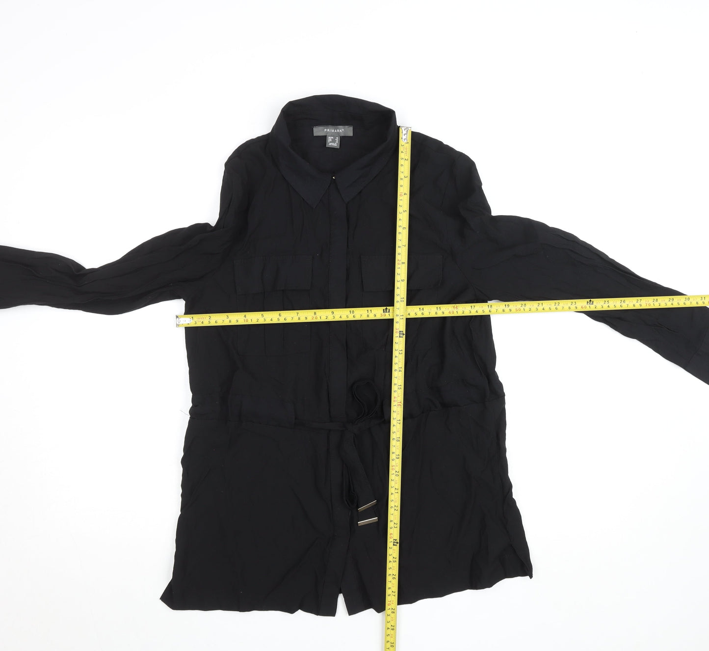 Primark Women's Black Long Sleeve Tunic Blouse Size 14