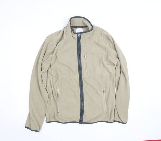 ONLY & SONS Men's Beige Fleece Full Zip Jacket Size L Regular Fit