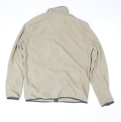 ONLY & SONS Men's Beige Fleece Full Zip Jacket Size L Regular Fit