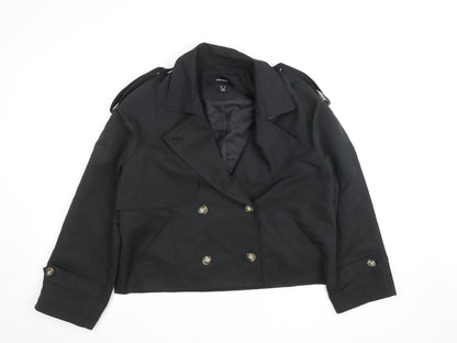 Womens UK Size 12 VERO MODA Black Pea Coat