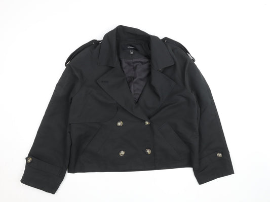 Womens UK Size 12 VERO MODA Black Pea Coat