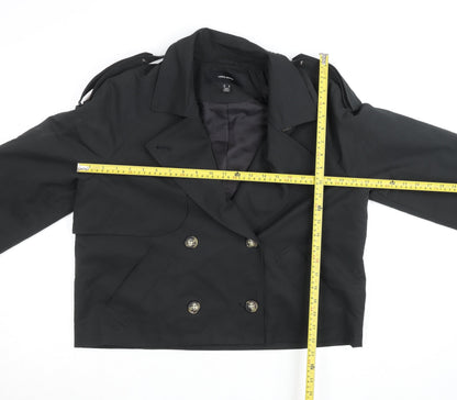 Womens UK Size 12 VERO MODA Black Pea Coat