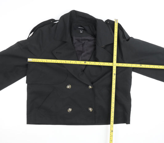 Womens UK Size 12 VERO MODA Black Pea Coat