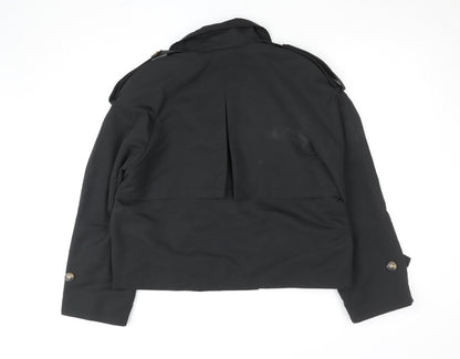 Womens UK Size 12 VERO MODA Black Pea Coat