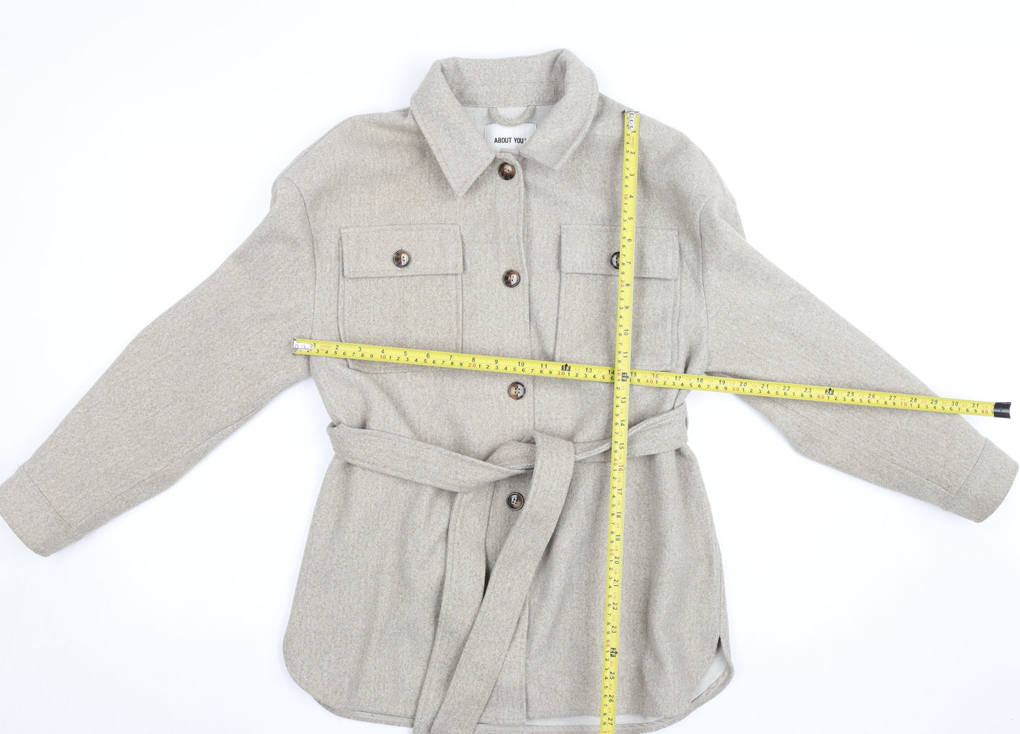 Womens UK Size 10 ABOUT YOU Beige Basic Jacket