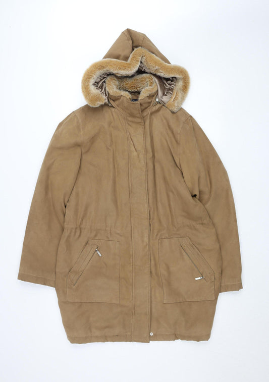 Womens UK Size 12 Debenhams Beige Parka Coat