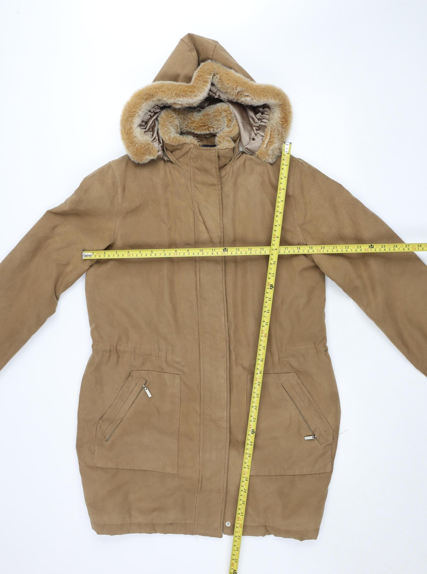 Womens UK Size 12 Debenhams Beige Parka Coat