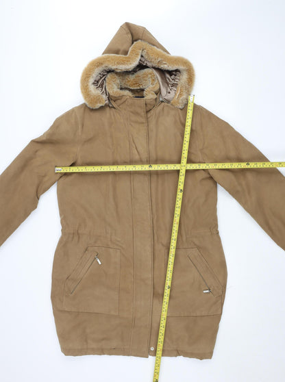 Womens UK Size 12 Debenhams Beige Parka Coat