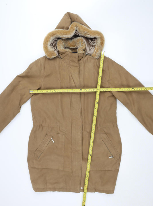 Womens UK Size 12 Debenhams Beige Parka Coat