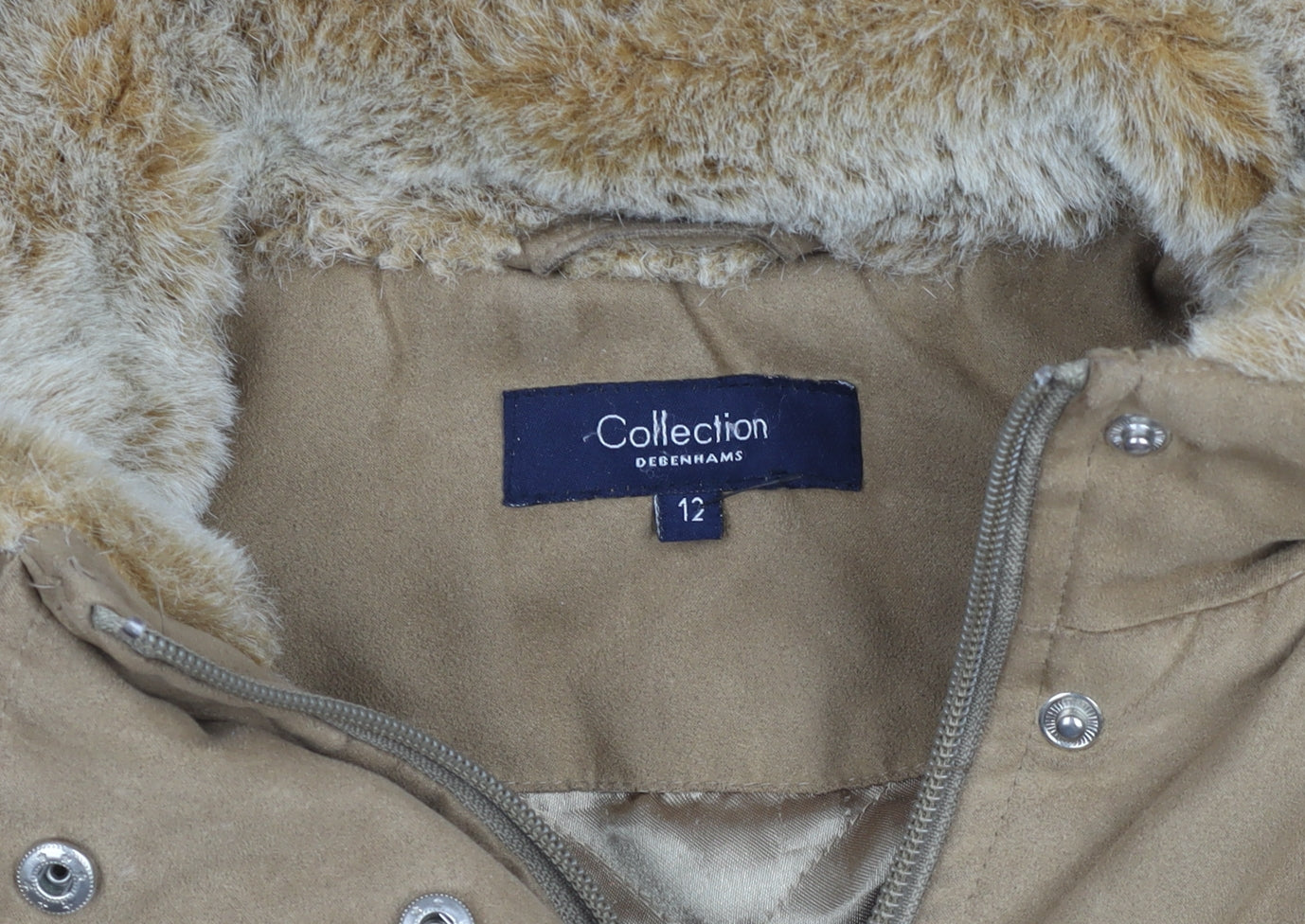 Womens UK Size 12 Debenhams Beige Parka Coat