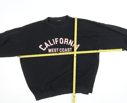 Womens UK Size M Boohoo Black Pullover Sweatshirt