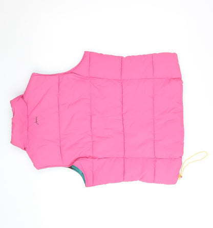 Joules Women’s Pink Puffer Waistcoat Size 14 Polyester Zip Front