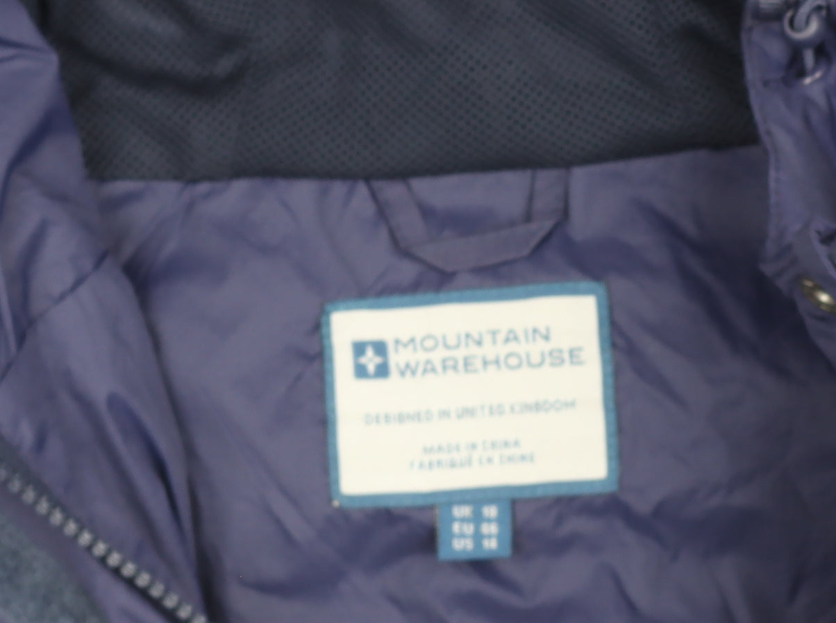 Mountain Warehouse Women's Blue Hooded Rain Jacket UK 18