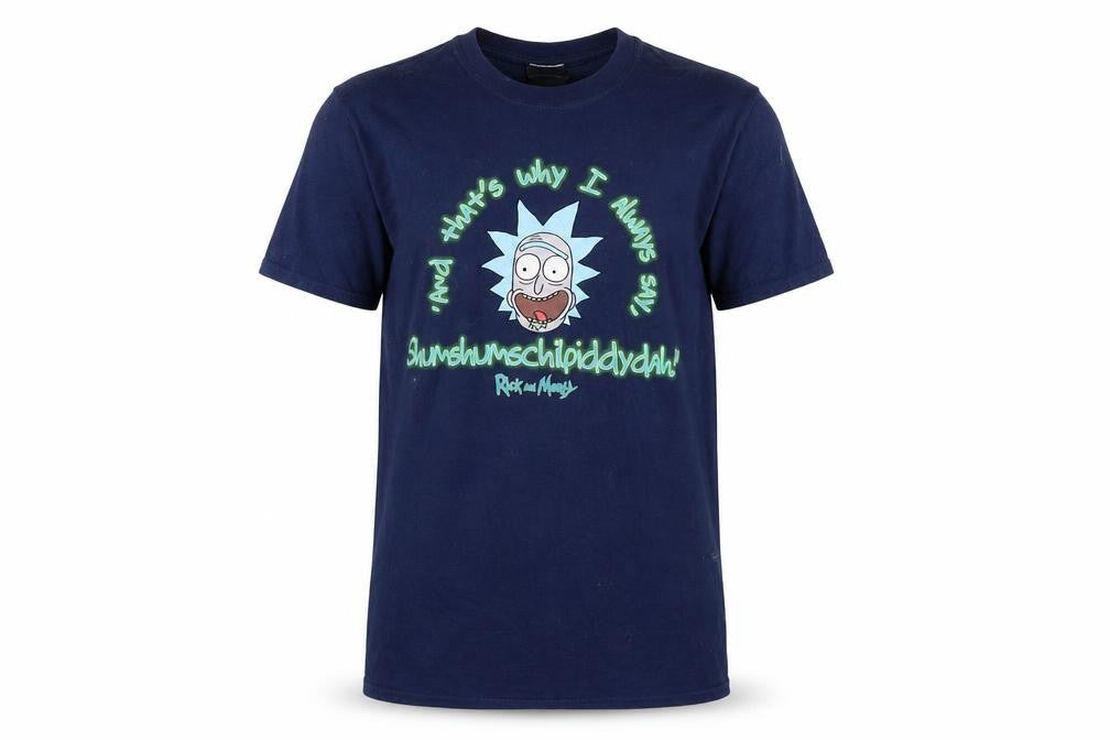 Mens UK Size M Rick and Morty Blue  T-Shirt