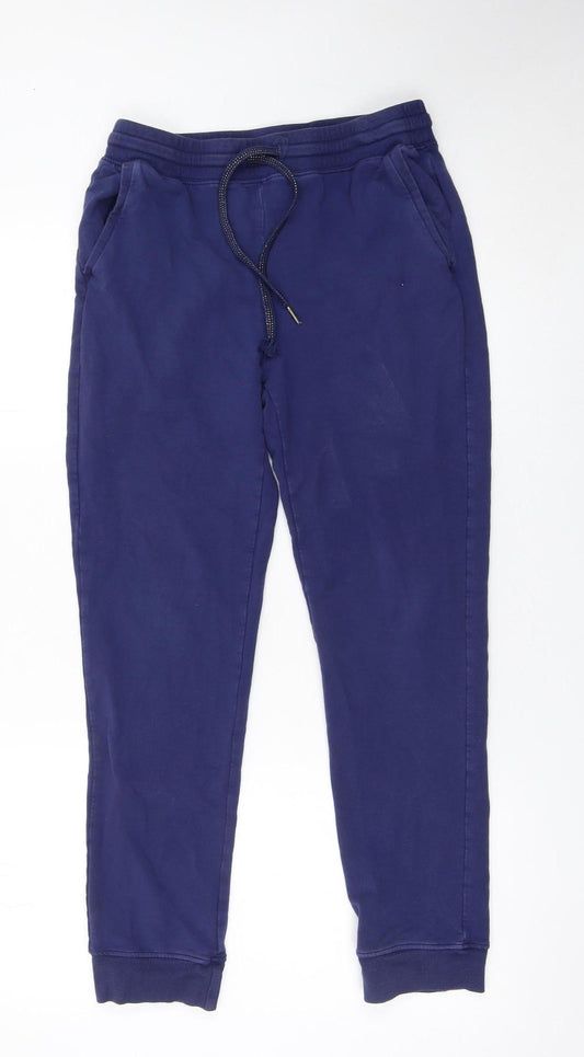 Jockey Girls Blue Cotton Jogger Trousers L with Drawstring Waist