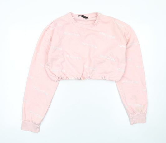 Womens UK Size L PRETTYLITTLETHING Pink Pullover Sweatshirt