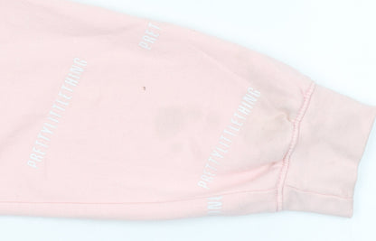 Womens UK Size L PRETTYLITTLETHING Pink Pullover Sweatshirt