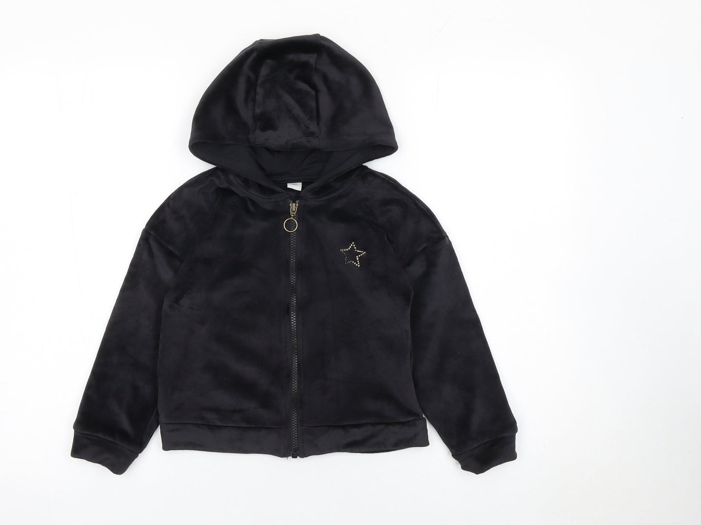 Girls UK Size 6 Years TU Black Full Zip Hoodie