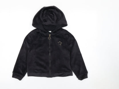 Girls UK Size 6 Years TU Black Full Zip Hoodie
