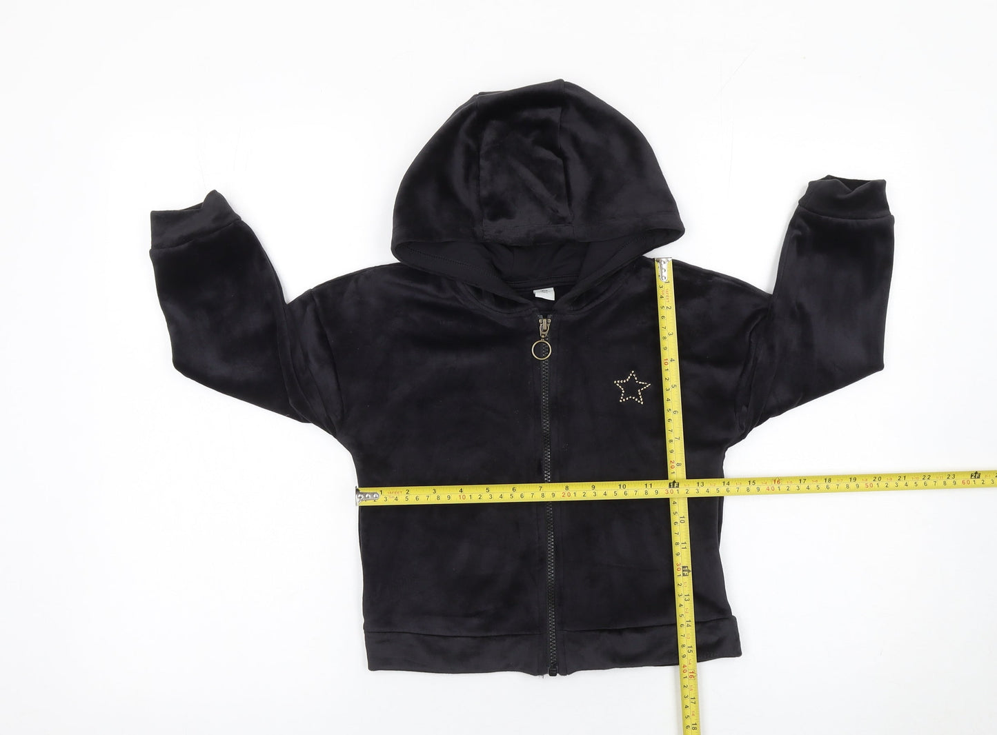 Girls UK Size 6 Years TU Black Full Zip Hoodie