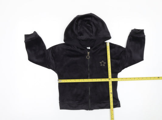 Girls UK Size 6 Years TU Black Full Zip Hoodie