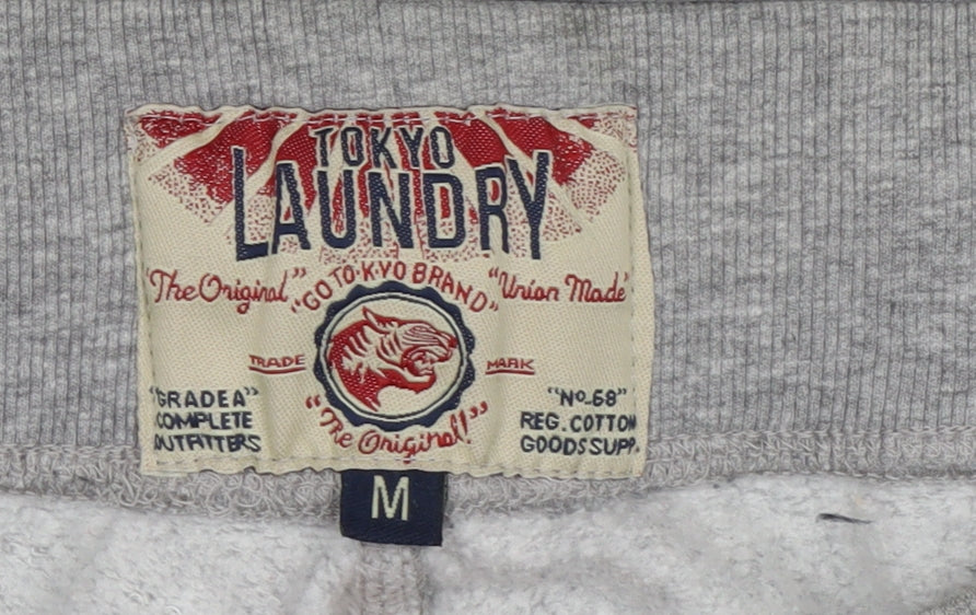 Tokyo Laundry Men's Grey Sweat Shorts M Elastic Waist Casual