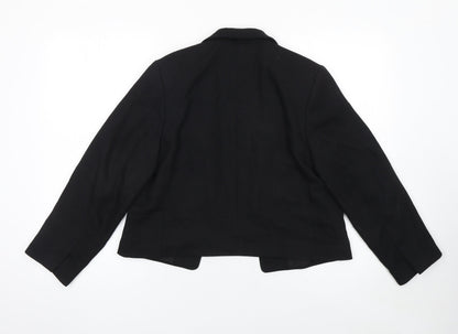 H&M Women's Black Short Blazer Jacket Size S Regular Fit Notch Lapel