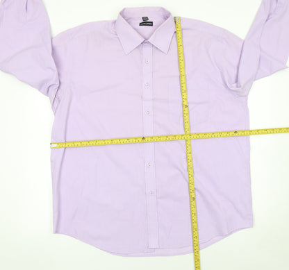 Jason Jones Men’s Purple Long Sleeve Button-Up Shirt Size 17.5 Regular Fit