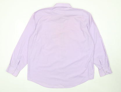 Jason Jones Men’s Purple Long Sleeve Button-Up Shirt Size 17.5 Regular Fit