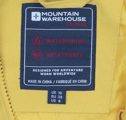 Mountain Warehouse Women’s Yellow Waterproof Rain Coat Size 10
