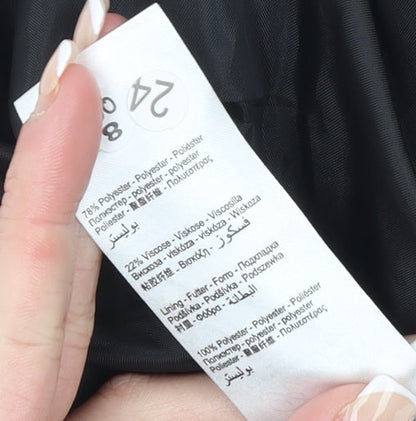 Peacocks Women's Black Checked Lined Blazer Size 14 Polyester Viscose