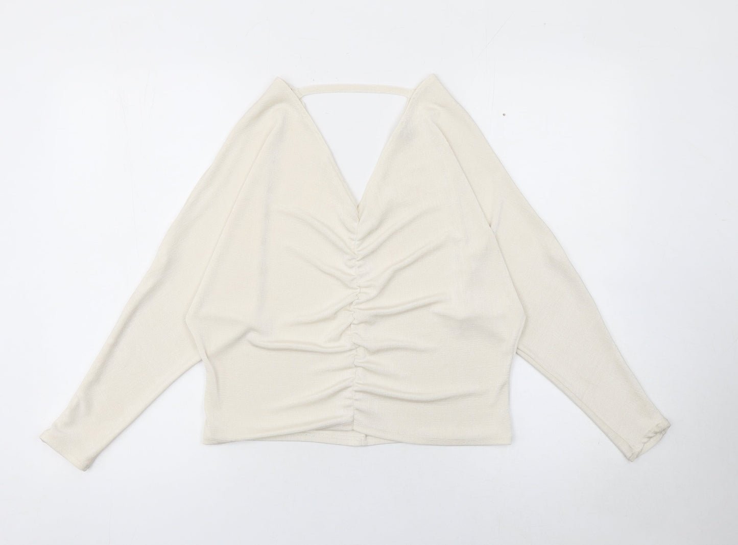 Womens UK Size 8 River Island Ivory Cropped Blouse
