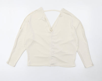 Womens UK Size 8 River Island Ivory Cropped Blouse