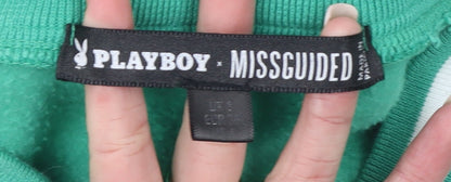 Womens UK Size M Playboy x Missguided Green Pullover Sweatshirt