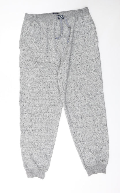 Bridgeport Men's Grey L Sweatpants Regular Fit Jersey Trousers