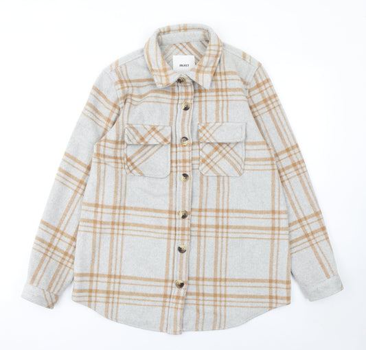 Womens UK Size 6 Object Beige Shirt Jacket