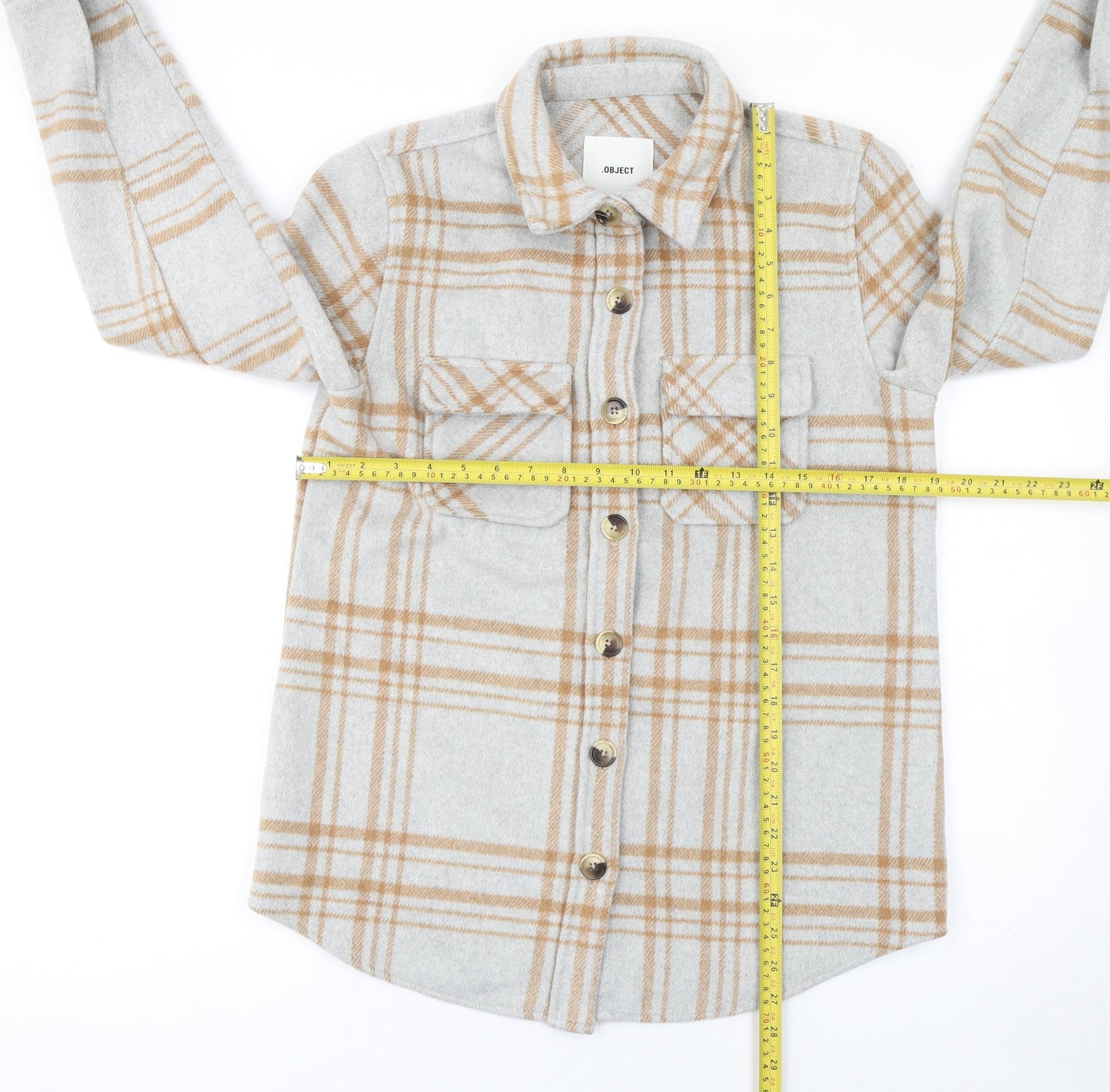 Womens UK Size 6 Object Beige Shirt Jacket