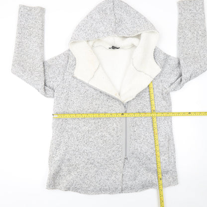 Esmara Women's Grey Hooded Full Zip Fleece Lined Hoodie Size 12
