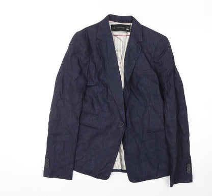 Womens UK Size XS Zara Basic Regular Blue Blazer