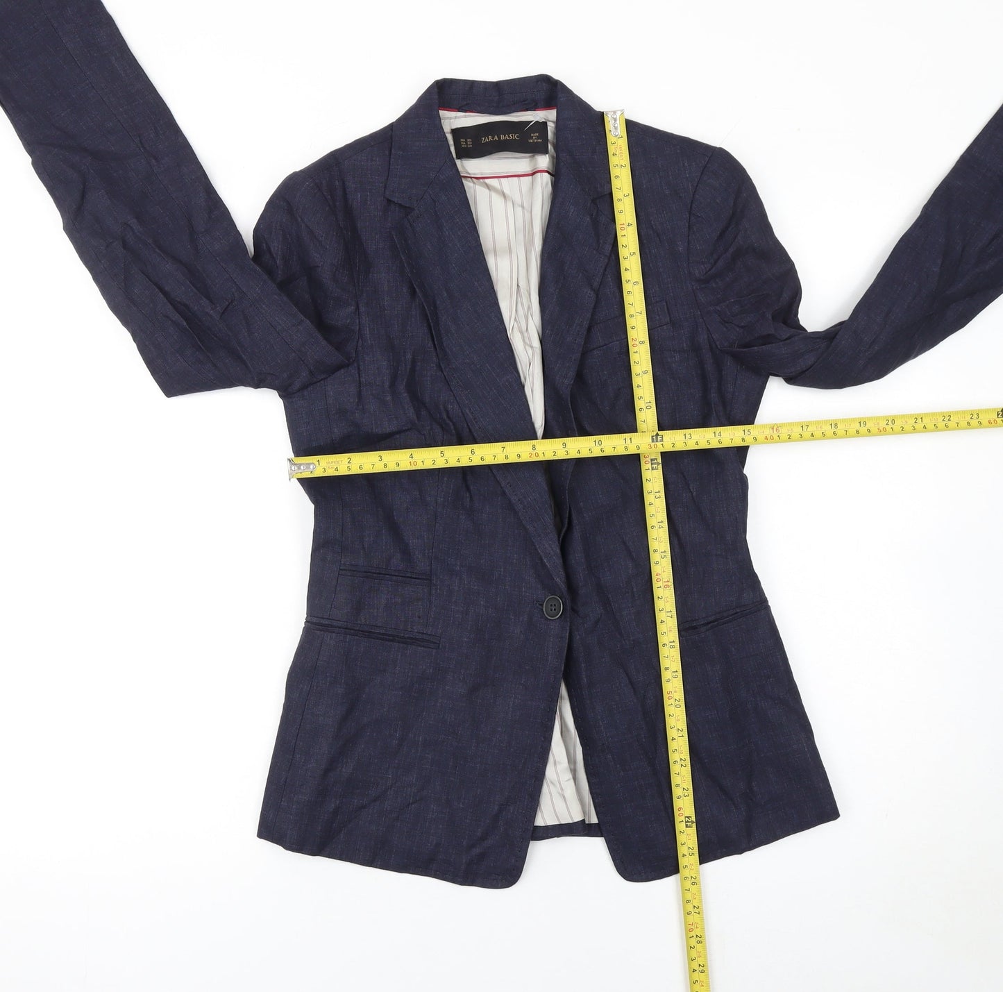 Womens UK Size XS Zara Basic Regular Blue Blazer