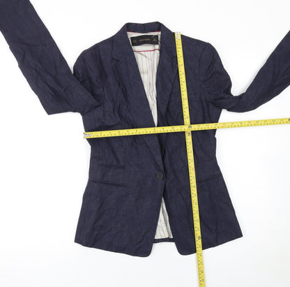 Womens UK Size XS Zara Basic Regular Blue Blazer