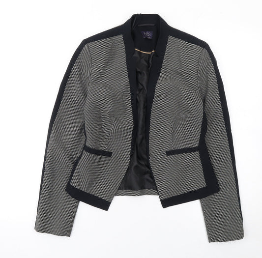 Marks and Spencer Women’s Black Size 8 Tailored Houndstooth Blazer