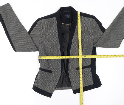 Marks and Spencer Women’s Black Size 8 Tailored Houndstooth Blazer