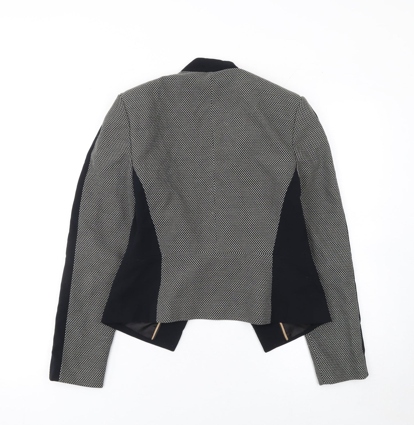 Marks and Spencer Women’s Black Size 8 Tailored Houndstooth Blazer