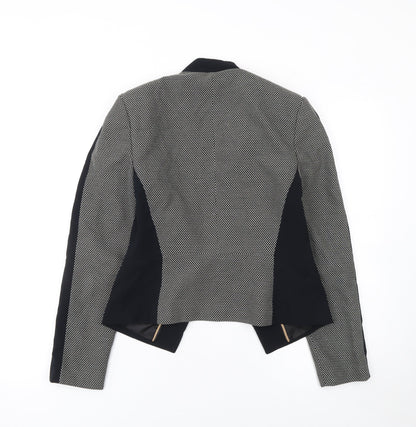 Marks and Spencer Women’s Black Size 8 Tailored Houndstooth Blazer